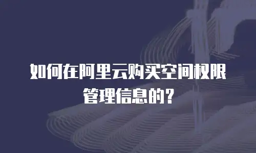 如何在阿里云购买空间权限管理信息的？