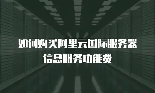 如何购买阿里云国际服务器信息服务功能费