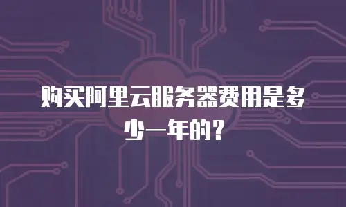 购买阿里云服务器费用是多少一年的？