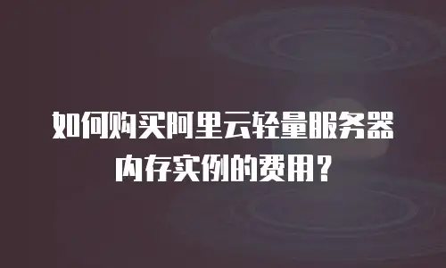 如何购买阿里云轻量服务器内存实例的费用？