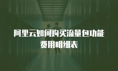 阿里云如何购买流量包功能费用明细表