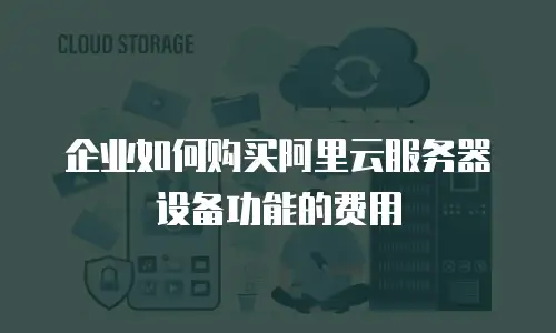 企业如何购买阿里云服务器设备功能的费用
