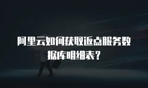 阿里云如何获取返点服务数据库明细表？