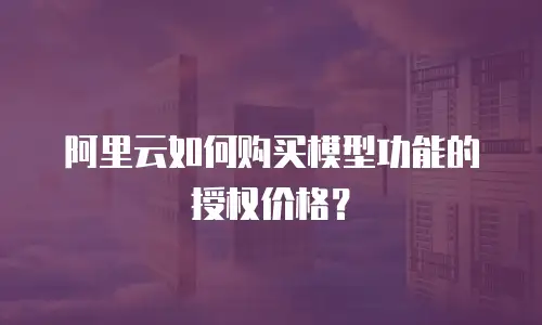 阿里云如何购买模型功能的授权价格？