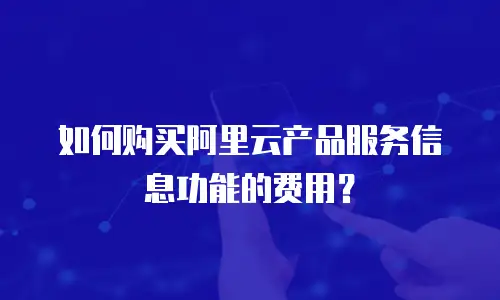 如何购买阿里云产品服务信息功能的费用？