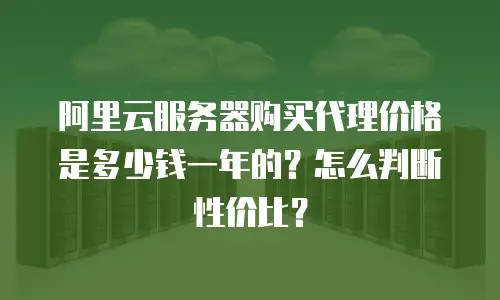 阿里云服务器购买代理价格是多少钱一年的？怎么判断性价比？