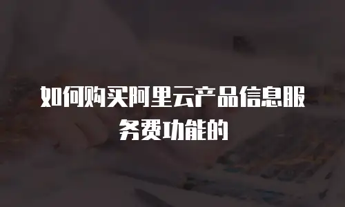 如何购买阿里云产品信息服务费功能的