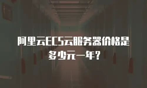 阿里云ECS云服务器价格是多少元一年？