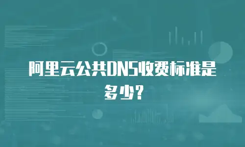 阿里云公共DNS收费标准是多少？