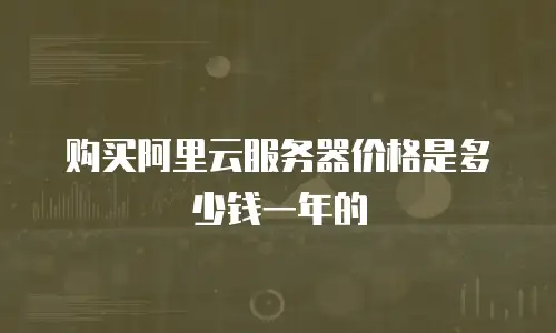 购买阿里云服务器价格是多少钱一年的