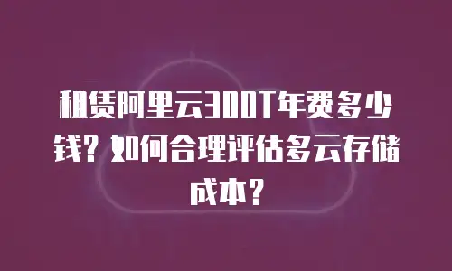 租赁阿里云300T年费多少钱？如何合理评估多云存储成本？