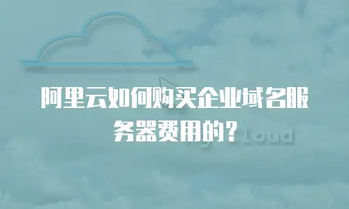 阿里云如何购买企业域名服务器费用的？