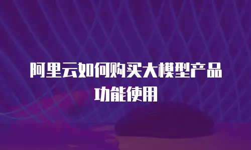 阿里云如何购买大模型产品功能使用