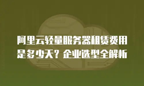 阿里云轻量服务器租赁费用是多少天？企业选型全解析