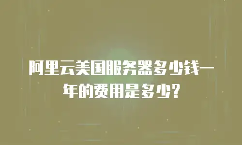 阿里云美国服务器多少钱一年的费用是多少？