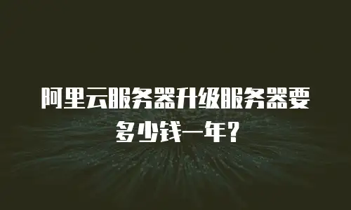 阿里云服务器升级服务器要多少钱一年？