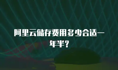 阿里云储存费用多少合适一年半？