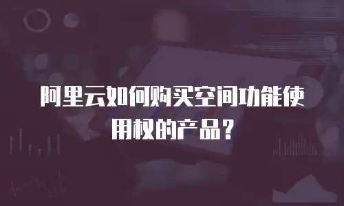 阿里云如何购买空间功能使用权的产品？