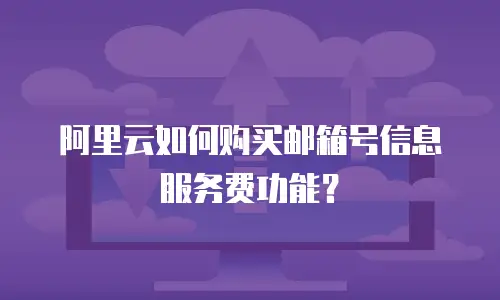 阿里云如何购买邮箱号信息服务费功能？