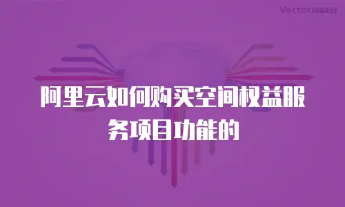 阿里云如何购买空间权益服务项目功能的