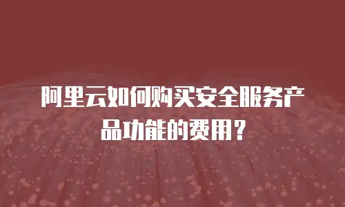 阿里云如何购买安全服务产品功能的费用？