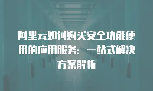 阿里云如何购买安全功能使用的应用服务：一站式解决方案解析