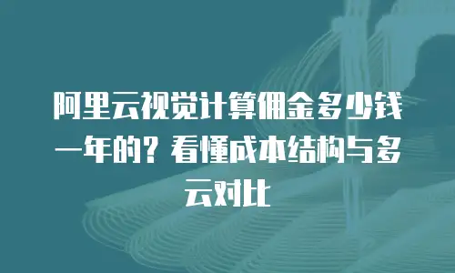 阿里云视觉计算佣金多少钱一年的？看懂成本结构与多云对比