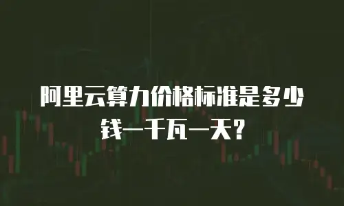 阿里云算力价格标准是多少钱一千瓦一天？