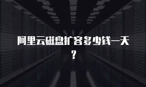 阿里云磁盘扩容多少钱一天？