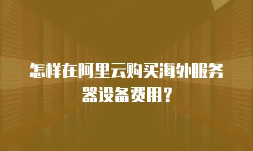 怎样在阿里云购买海外服务器设备费用？