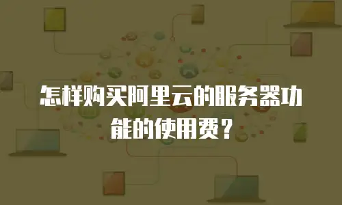 怎样购买阿里云的服务器功能的使用费？