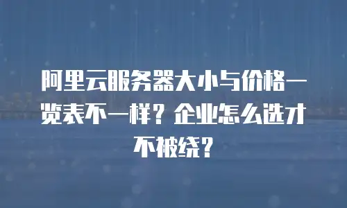 阿里云服务器大小与价格一览表不一样？企业怎么选才不被绕？