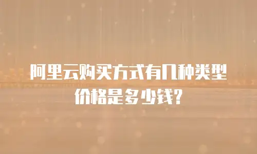 阿里云购买方式有几种类型价格是多少钱？