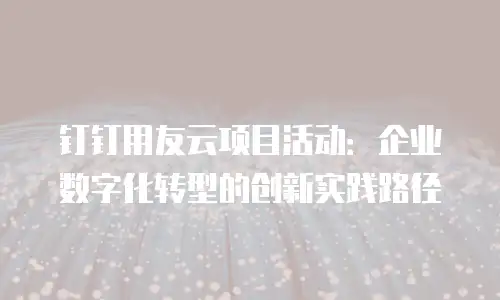 钉钉用友云项目活动：企业数字化转型的创新实践路径