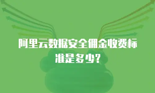 阿里云数据安全佣金收费标准是多少？
