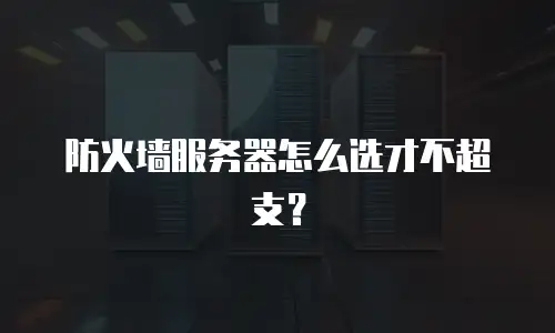 防火墙服务器怎么选才不超支？