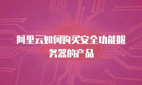 阿里云如何购买安全功能服务器的产品