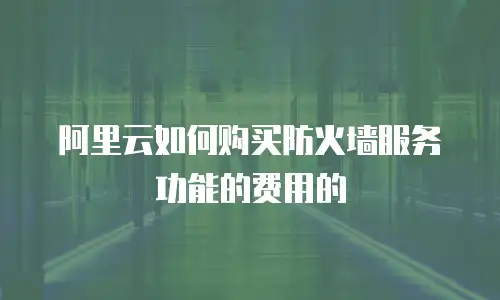 阿里云如何购买防火墙服务功能的费用的