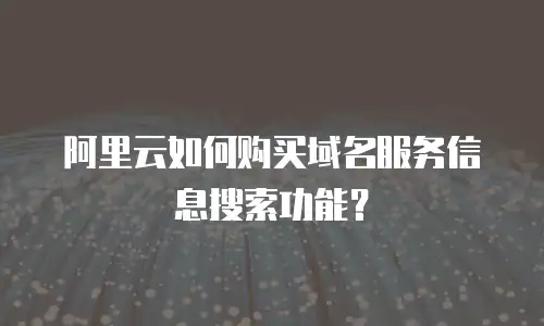 阿里云如何购买域名服务信息搜索功能？