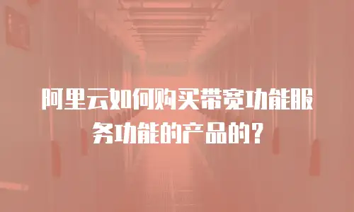 阿里云如何购买带宽功能服务功能的产品的？