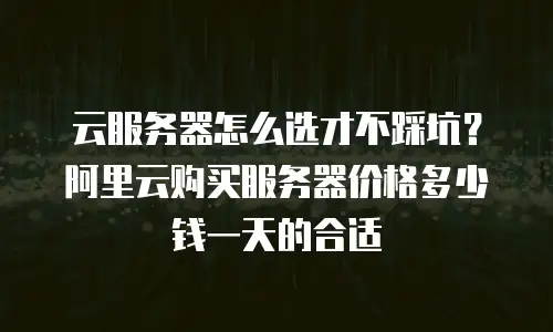 云服务器怎么选才不踩坑？阿里云购买服务器价格多少钱一天的合适