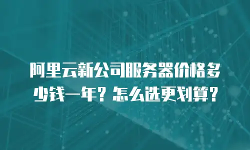 阿里云新公司服务器价格多少钱一年？怎么选更划算？
