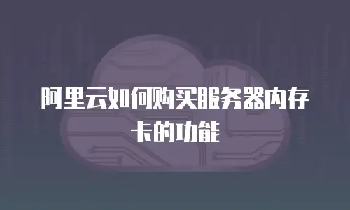阿里云如何购买服务器内存卡的功能