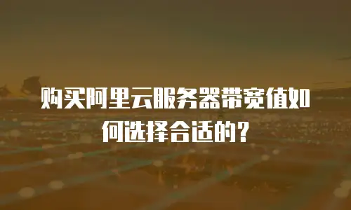 购买阿里云服务器带宽值如何选择合适的？