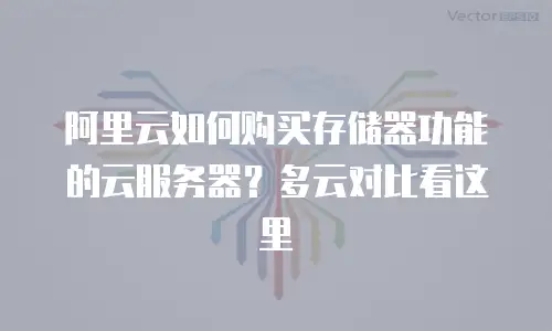 阿里云如何购买存储器功能的云服务器？多云对比看这里