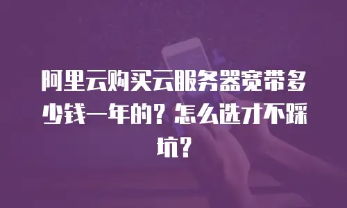 阿里云购买云服务器宽带多少钱一年的？怎么选才不踩坑？