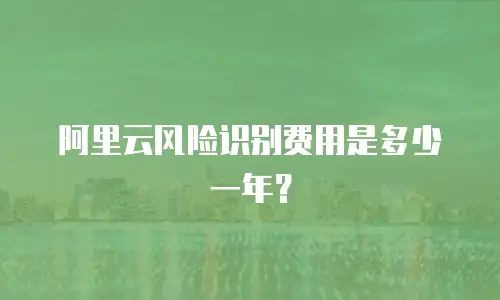 阿里云风险识别费用是多少一年？