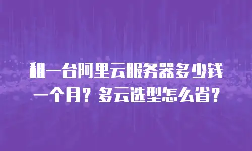 租一台阿里云服务器多少钱一个月？多云选型怎么省？