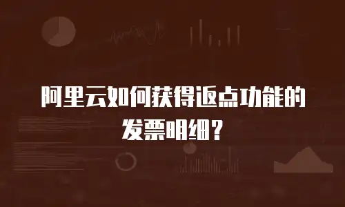 阿里云如何获得返点功能的发票明细？