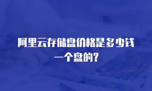 阿里云存储盘价格是多少钱一个盘的？